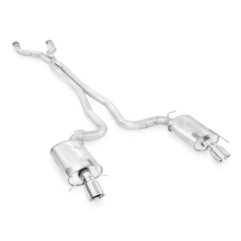 Stainless Works 2009-15 Cadillac CTS-V Sedan 3in Catback System X-Pipe S-Tube Mufflers 4in Tips - Image 2
