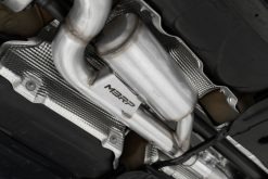 MBRP 2022 Volkswagon Golf R MK8 3in Cat-Back Quad Rear w/ Carbon Fiber Tips Valve Delete Exhaust - Image 4