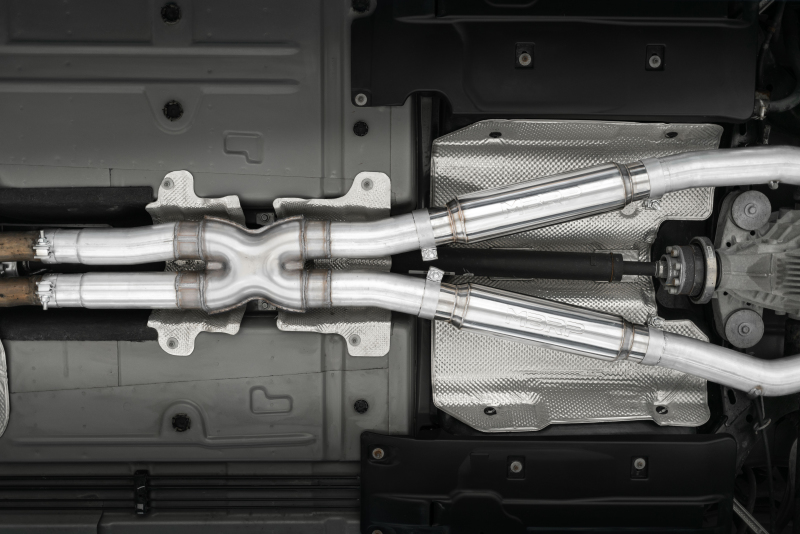 MBRP 15-16 Dodge Challenger RT 5.7L T304 SS 3in Dual Rear Cat-back CF Quad Tips - Street - Image 4