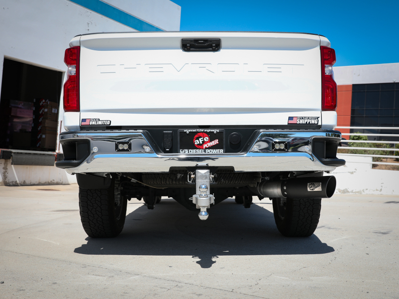 aFe Large Bore-HD 5 IN 409 SS DPF-Back Exhaust System w/Black Tip 20-21 GM Truck V8-6.6L - Image 5