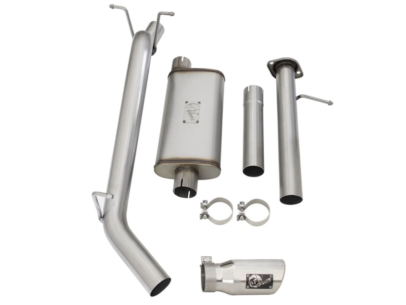 aFe Mach Force-XP Exhaust 3in CB SS 15-17 GM Colorado/Canyon 2.5L/3.6L Side Exit w/ Polished Tip - Image 2
