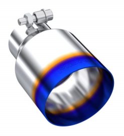 Alternative view of MBRP Burnt End Tip 2.5 ID 4 ID Out 6.5 length Single Wall Angle Cut 304 Stainless Steel
