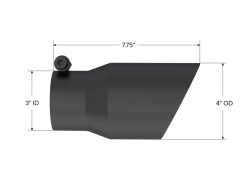 MBRP Tip 3in Round x 4in Inlet OD Dual Walled Angled Black Tip - Fits all 3in Exhausts - Image 3