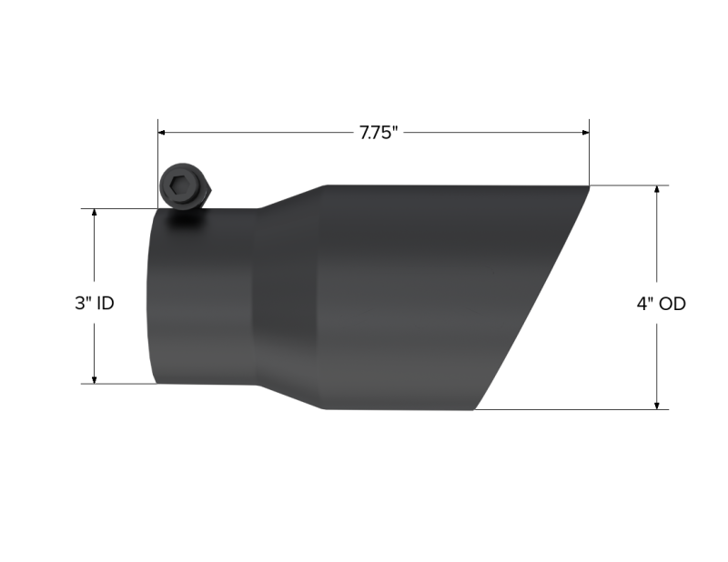 MBRP Tip 3in Round x 4in Inlet OD Dual Walled Angled Black Tip - Fits all 3in Exhausts - Image 3