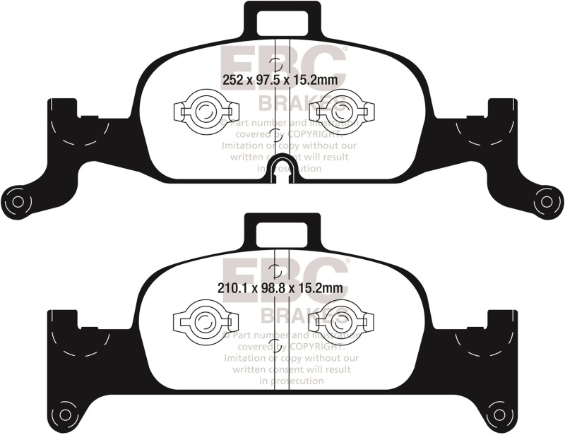 EBC 2018+ Audi A4 Allroad Quattro 2.0L Turbo Ultimax2 Front Brake Pads - Image 2