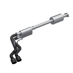Alternative view of MBRP 2021+ Ford F150 Black Coated Dual Pre-Axle (Street Profile) 2.5in OD Tips 3in Cat Back Exhaust