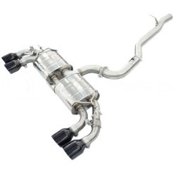 Alternative view of Invidia 2022+ Volkswagen Golf R MK8 76mm R400 Valved Cat Back Exhaust Straight Cut Black Tips