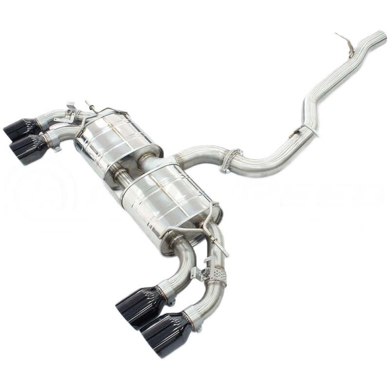 Invidia 2022+ Volkswagen Golf R MK8 76mm R400 Valved Cat Back Exhaust Straight Cut Black Tips - Image 2