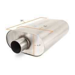 Mishimoto Universal Muffler with 2.5in Center Inlet/Outlet - Brushed - Image 3