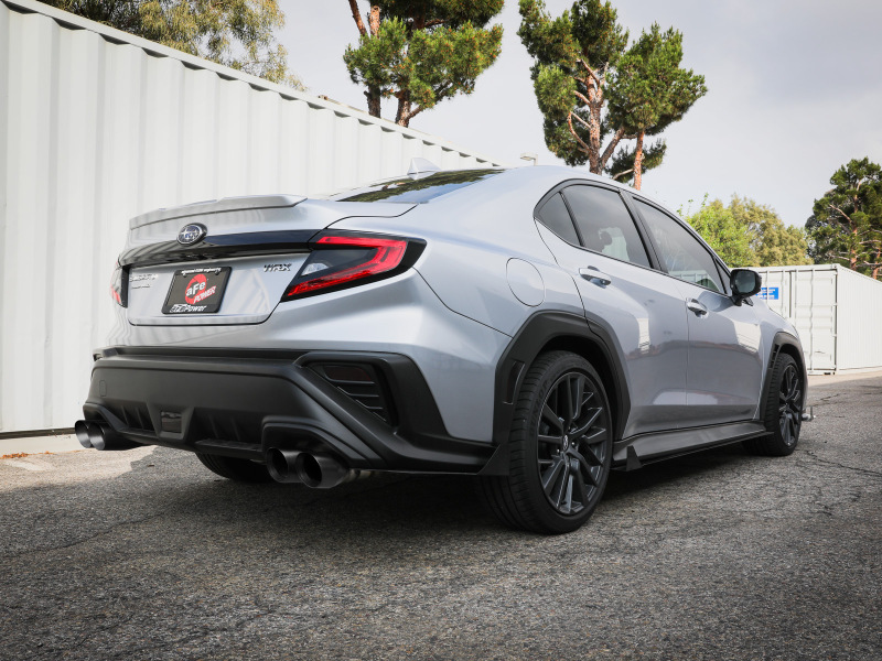 aFe POWER Takeda 3in to 2-1/2in 304 SS Cat-Back Exhaust w/ Black Tips 22-23 Subaru WRX H4-2.4L (t) - Image 3