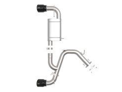 Alternative view of aFe 21-22 Hyundai Veloster N L4-2.0L Takeda 3in 304 SS Axle-Back Exhaust System w/ Black Tip