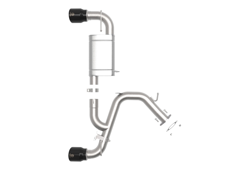 aFe 21-22 Hyundai Veloster N L4-2.0L Takeda 3in 304 SS Axle-Back Exhaust System w/ Black Tip - Image 2