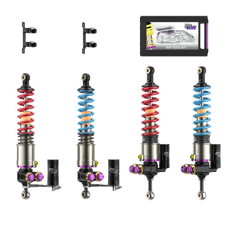 KW 04-05 Porsche Carrera GT Special Edition HLS4 V5 Coilover Kit w/ Red & Blue Springs - Image 2