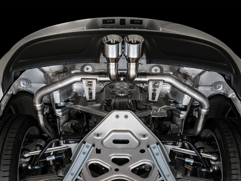 AWE Tuning Porsche 718 Boxster / Cayman Track Edition Exhaust - Chrome Silver Tips - Image 4