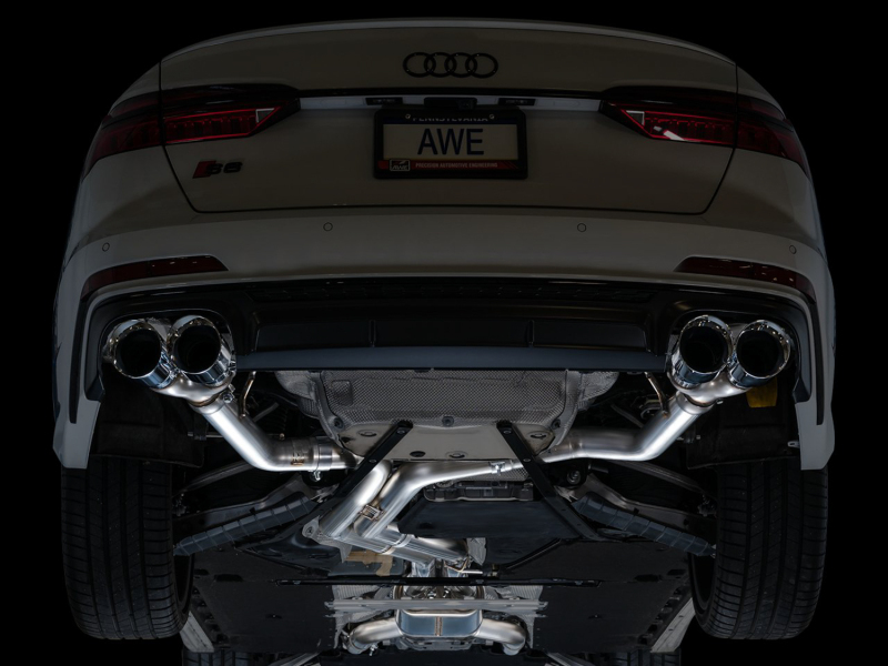AWE Tuning 19-23 Audi C8 S6/S7 2.9T V6 AWD Track Edition Exhaust - Chrome Silver Tips - Image 14