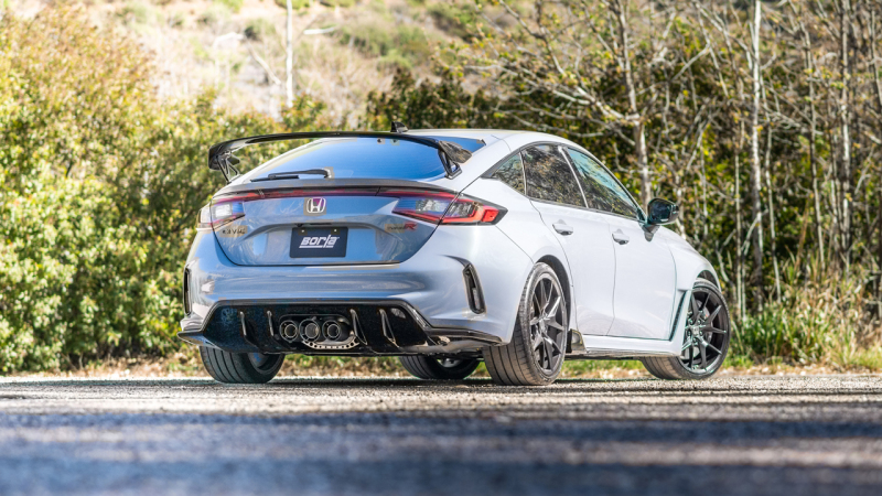 Borla 2023 Honda Civic Type R MT ATAK Catback Exhaust w/ 4in Black Anodized Carbon Fiber Tips - Image 3
