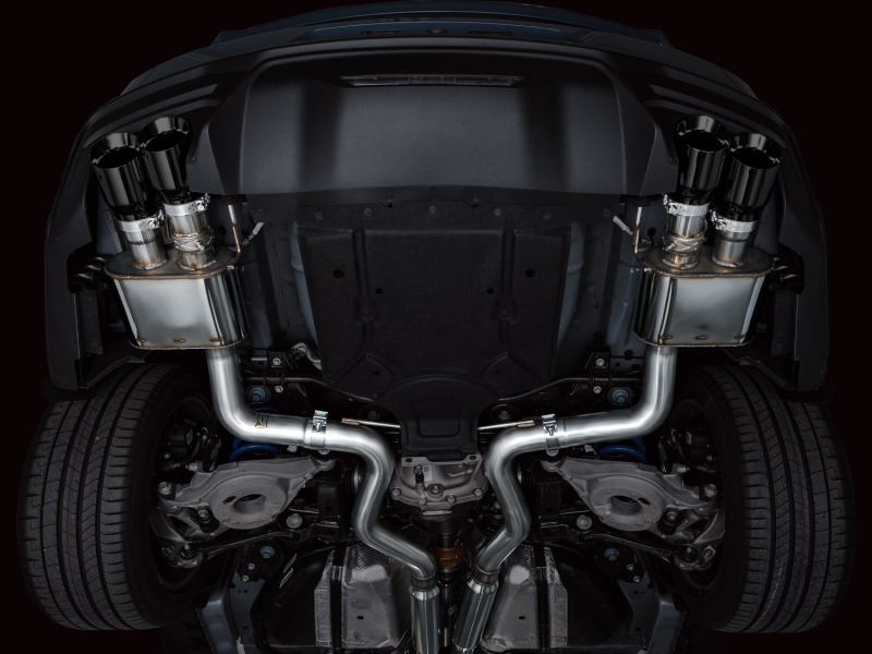 AWE 2024 Ford Mustang GT Fastback S650 RWD SwitchPath Catback Exhaust w/ Quad Diamond Black Tips - Image 2