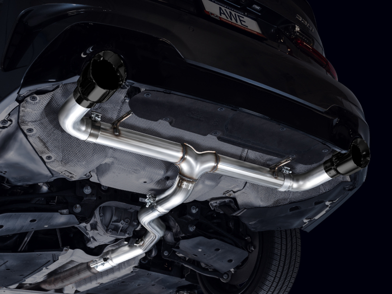 AWE 19-23 BMW 330i / 21-23 BMW 430i Base G2X Track Edition Axle Back Exhaust - Diamond Black - Image 8