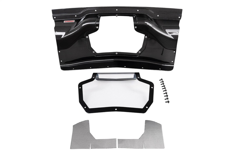 Corsa 2020+ Chevrolet Corvette C8/Z06 Carbon Fiber Air Intake Trunk Panel with Polycarbonate Window - Image 2