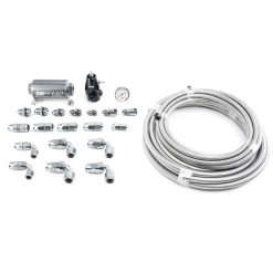 Alternative view of DeatschWerks 05-19 Yukon/Tahoe/Suburban DW400 Pump Module Return Plumbing Kit SS PTFE