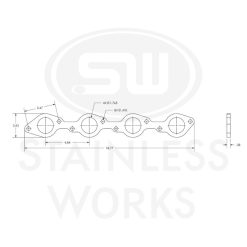 Stainless Works Big Block Chevy Round Port Header 304SS Exhaust Flanges 1-3/4in Primaries - Image 3