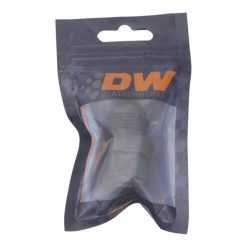Alternative view of DeatschWerks 8AN Male Flare to Fuel Pump Outlet Barb Adapter - Anodized Matte Black