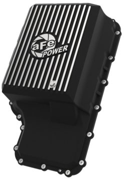 aFe 20-21 Ford Truck w/ 10R140 Transmission Pan Black POWER Street Series w/ Machined Fins - Image 3
