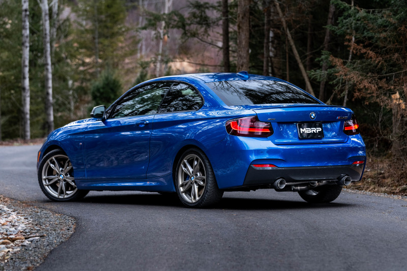 MBRP 17-21 BMW M240I 3.0L 3in Axle Back Dual Rear Exit w/ T304 SS Carbon Fiber Tips (Street Version) - Image 3