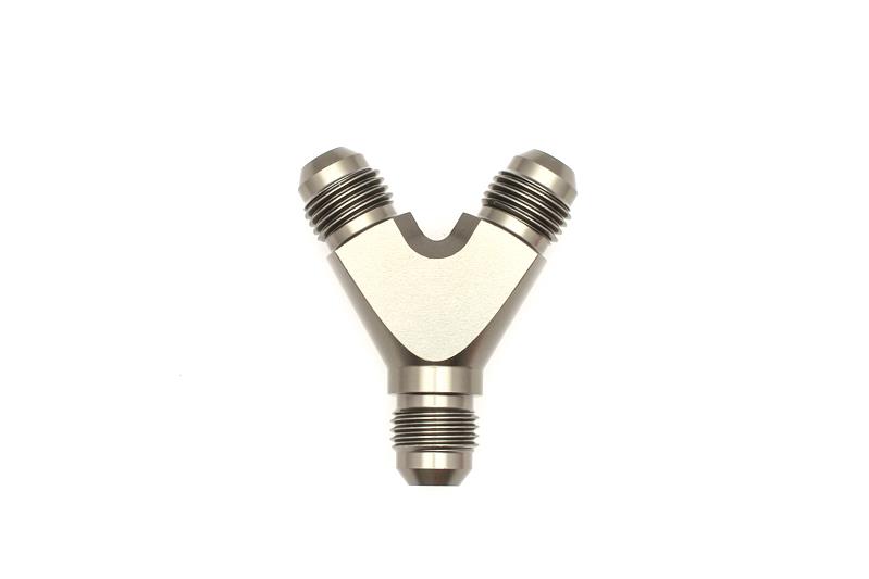 DeatschWerks 6AN Male Flare + 6AN Male Flare to 6AN Male Flare Y Block Fitting