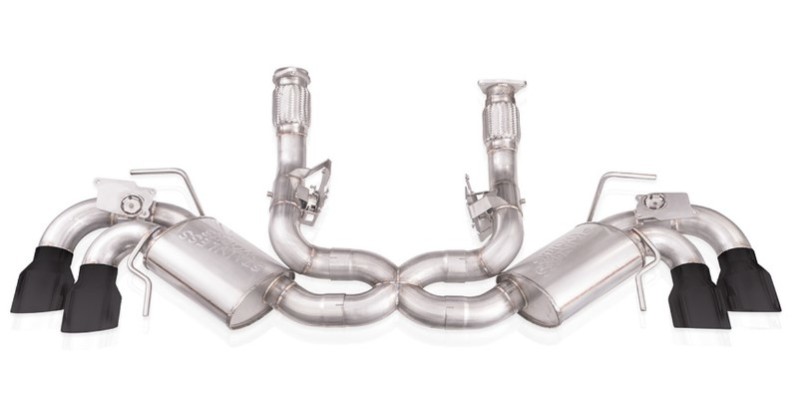 Stainless Works 20-21 Chevrolet Corvette C8 6.2L Redline Cat-Back Exhaust w/ Matte Black Tips - Image 2
