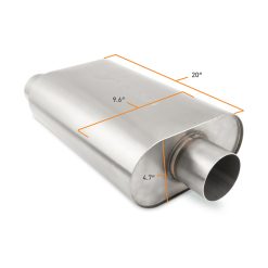 Mishimoto Universal Muffler with 3.0in Offset Inlet/Outlet - Brushed - Image 3