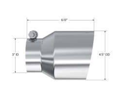 Alternative view of MBRP Universal Stainless Steel Dual Wall Tip 4.5in OD/3in Inlet/6.13in L