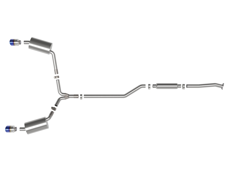 aFe 09-14 Acura TSX L4 2.4L Takeda 2-1/2in to 2-1/4in 304 SS Cat-Back Exhaust System w/BlueFlame Tip - Image 2