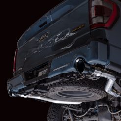Alternative view of AWE Tuning 2021+ Ford F-150 Tremor (w/ Bumper Cutouts) 0FG Resonated Catback - Diamond Black Tips