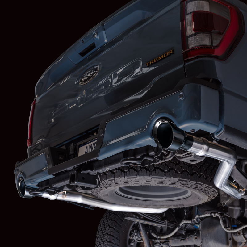 AWE Tuning 2021+ Ford F-150 Tremor (w/ Bumper Cutouts) 0FG Non-Resonated Catback -Diamond Black Tips - Image 2