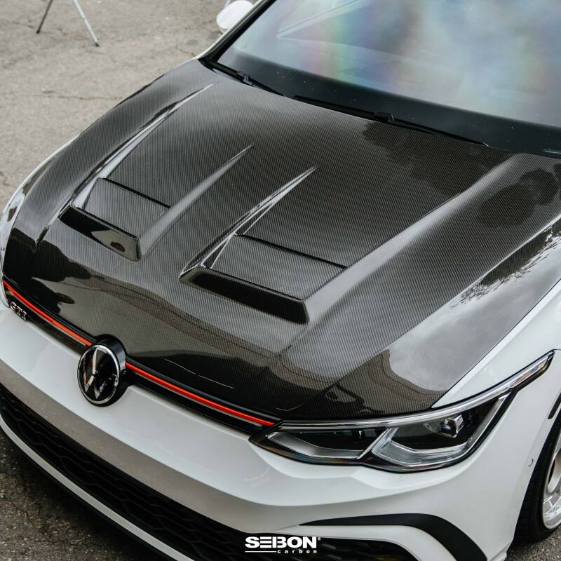 Seibon 2022-2023 Volkswagen Golf GTI/R DV-Style Carbon Fiber Hood - Image 10