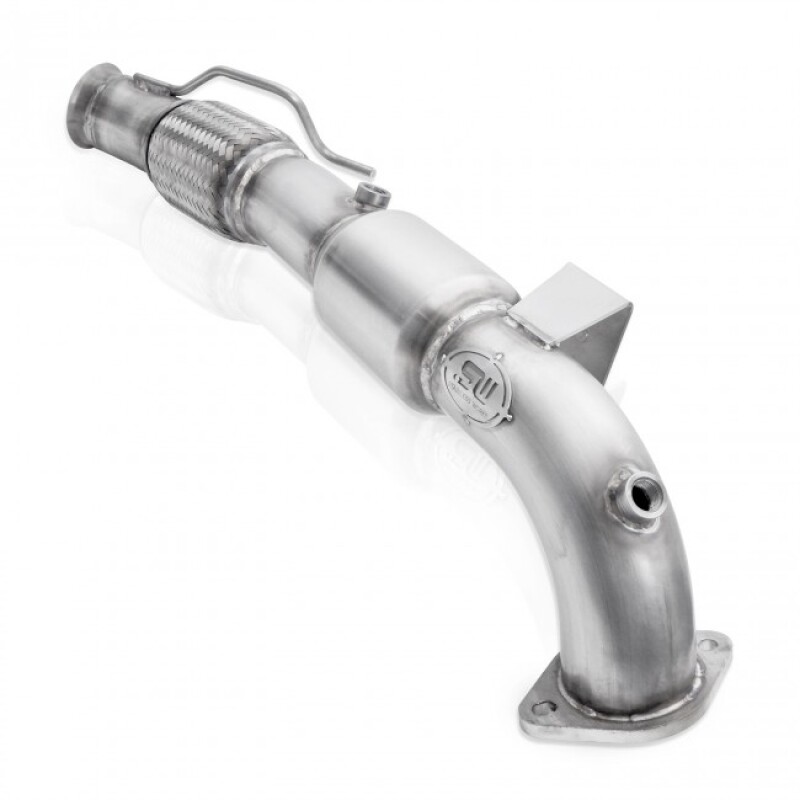 Stainless Works 2016-18 Ford Focus RS 3in High-Flow Cats Downpipe Factory Connection - Image 3