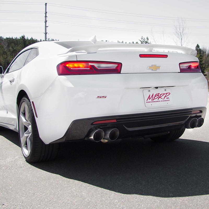 MBRP 2016+ Chevy Camaro SS 6.2L 3in Dual Cat-Back Quad Tip Exhaust Street Version w/ SS T409 Tips - Image 4