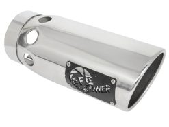 Alternative view of aFe Large Bore-HD 5 IN 409 SS DPF-Back Exhaust System w/Polished Tip 20-21 GM Truck V8-6.6L