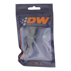 Alternative view of DeatschWerks 6AN Male Flare to 90-Degree 3/8in Single Hose Barb - Anodized Matte Black