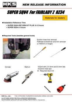 HKS SUPER SQV4 RETURN KIT PLUS RZ34 VR30DDTT - Image 5