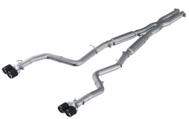 MBRP 15-16 Dodge Challenger RT 5.7L T304 SS 3in Dual Rear Cat-back CF Quad Tips - Street - Image 2