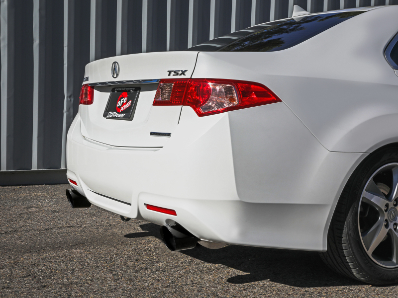 aFe 09-14 Acura TSX L4 2.4L Takeda 2-1/2in To 2-1/4in 304 SS Cat-Back Exhaust System w/ Black Tip - Image 3