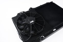 CSF 96-07 Mitsubishi Evo 4/5/6/7/8/9 Full-Slim Radiator w/12in Fan & Shroud/-16AN - Black - Image 2