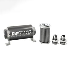 Alternative view of DeatschWerks Stainless Steel 8AN 100 Micron Universal Inline Fuel Filter Housing Kit (110mm)