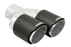 MBRP 3in ID / Dual 4in OD Out Staggered L 9.37in / R 9.87in Dual Wall Carbon Fiber Univ Exhaust Tip - Image 5