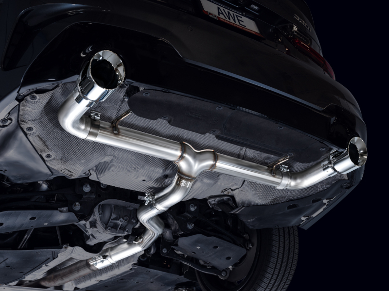 AWE 19-23 BMW 330i / 21-23 BMW 430i Base G2X Track Edition Axle Back Exhaust - Chrome Silver - Image 10