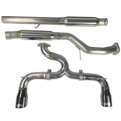 Alternative view of Injen 16-18 Ford Focus RS 3in Cat-Back Stainless Steel Exhaust w/ 4in Black Chrome Tips