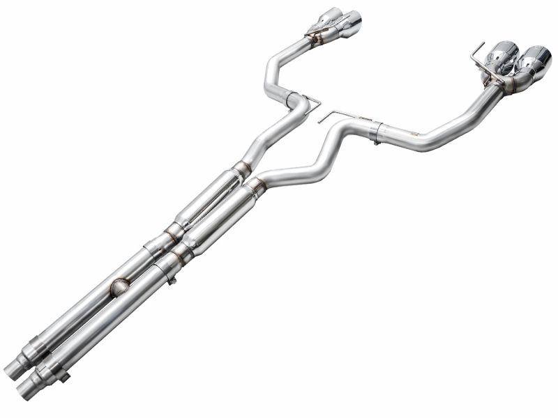 AWE 2024 Ford Mustang Dark Horse S650 RWD Track Edition Catback Exhaust w/ Quad Chrome Silver Tips - Image 8