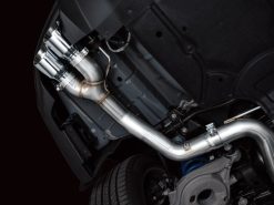 AWE 2024 Ford Mustang GT Fastback S650 RWD Track Edition Catback Exhaust w/ Quad Chrome Silver Tips - Image 3